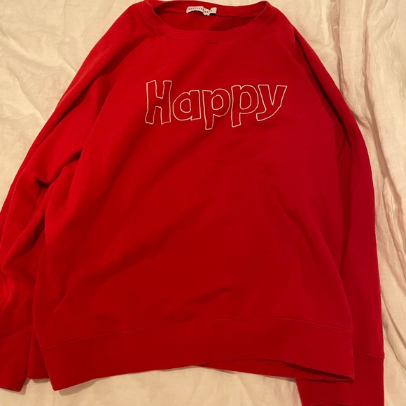 Red “happy” sweatshirt bought from Shopbop. Brand is south parade - Picture 2 of 2